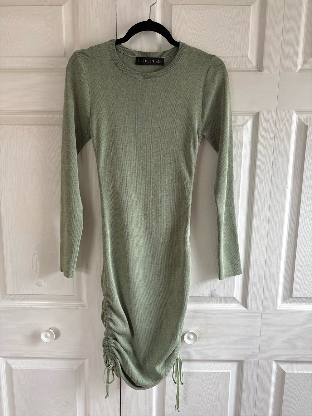 Lioness Military Minds Mini Dress Sage Green bodycon long sleeve M Love Island - Picture 2 of 9